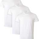 Hanes Men's Cotton, Moisture-Wicking Crew Tee Undershirts, (White - 3 Pack), Small
