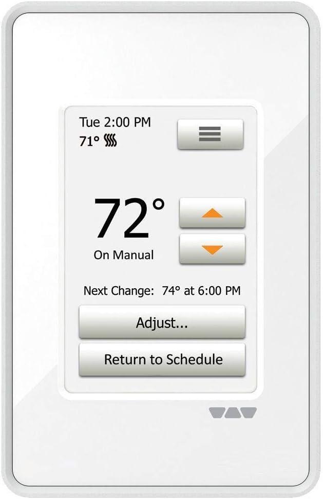 Schluter Ditra-Heat-E-RT Thermostat with Built-in Ground Fault Circuit Interrupter - Ideal for Home Floor Heating - Programmable Touchscreen, Energy Tracking, 3.5" Display - DHERT102/BW
