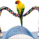 Bird Perch,Bird Rope Perch & Rope Perch,Bird perches for cage,Rope Perch for Conures,Parrots,Cockatiel,Lovebird,Budgerigar,Parakeet Rope perches for cage (polychrome)