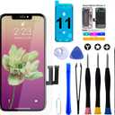 Brinonac for iPhone 11 Screen Replacement Kit, 6.1 inch 3D Touch Screen LCD Display Digitizer Frame Assembly Set with Repair Tools, Adhesive and Tempered Glass (Black)
