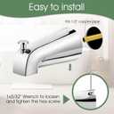 Bathtub Faucet Replacement with Diverter,Easy to Install American Standard Tub Spout for 1/2" Copper Water Tube with Install Tool (Chrome)