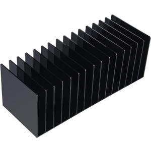 Ctosree Acrylic File Organizer for Desk Vertical 15 Compartments File Sorter Mail Organizer Desktop Countertop Folder Stand Racks for Office Home School Desk(Rectangle,Black)