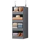 GRANNY SAYS 4-Shelf Hanging Organizer, Closet Hanging Shelves, Closet Hanging Storage Organizers, Organization for Bedroom, Living Room, Baby Nursery, Camper Accessories, Gray, 1-Pack