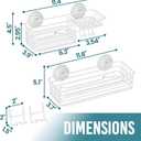 TAILI Shower Caddy Suction Cup 2 Pack with Hooks & Soap Holder, Heavy Duty Shower Organizer for Bathroom, No Drilling Bathroom Organizer with Large Capacity, Metal Storage Holder-White