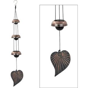 Three Cooper Leaf Temple Wind Chime,Wind Chimes with 3 Bells, Feng Shui Wind Chimes for Home Yard Outdoor Decoration, A Great Memorial Wind Chime for Someone Who Loves Peace