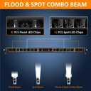 White Amber LED Light Bar 22 Inch Single Row 300W Super Bright Dual Color Slim Spot Flood Combo LED Work Light Driving Fog Lamp with Wiring Harness for Pickup Off Road Truck ATV UTV Boat