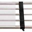 Hershii Expandable Closet Tension Shelf Rod Adjustable Metal Storage Rack Cabinet Organizer DIY Divider Separator Shelves for Wardrobe Cupboard Kitchen Bathroom, Black, 15.75-23.62inches