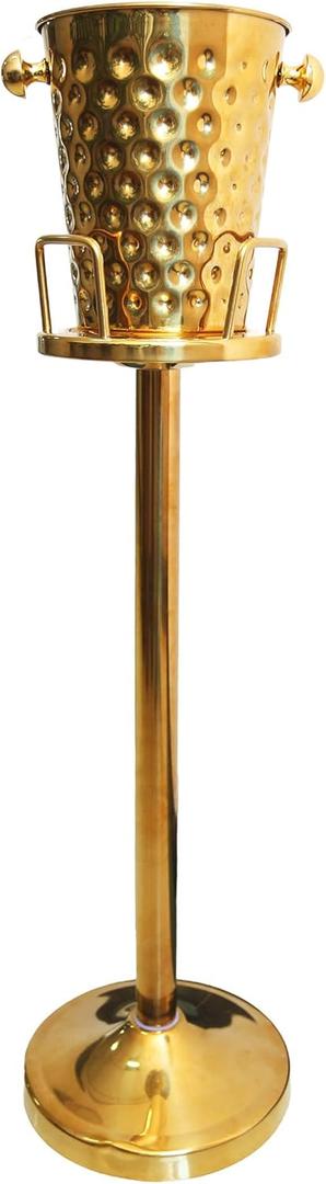 Luxury Floor-Standing 5-Quart Stainless Steel Champagne Ice Bucket Set Gold