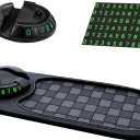 Multifunction Car Anti-Slip Mat,360 Rotatable Multifunctional Car Dashboard Mobile Phone Holder with Temporary Parking Number,Large Pad for Phones Sunglasses Keys Gadgets(Black-Gray) (Grey)