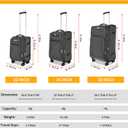 WireHot 3-Piece Softside Expandable Luggage Set with Front Open Pocket, Lightweight and Durable Oxford Fabric Suitcase Set with TSA Lock (Gray, 20in/24in/28in)