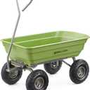 Gorilla Carts Heavy Duty Poly Yard Dump Cart, Lawn & Garden Wagon, 600 Lb, Green (4-Cubic Feet)