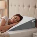 Bed Wedge Pillow for Sleeping & Resting, 8 inch Incline Pillow Wedge for Adults Seniors, Back Support and Leg Elevation, Cooling Memory Foam Top, Ideal for Couch, Bedroom & Living Room, 24*24*8inch