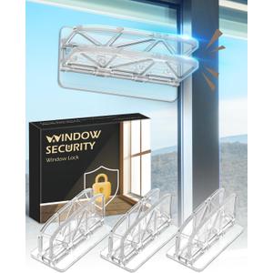 Sliding Window Locks Door Lock - 4 Pack Sliding Glass Door Lock for Child Safety Closet Door Security Locks for Kids Home Security Door Lock Safety Child Proof for Inside Flip Door Latche Bar Stopper