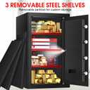 6.0 Cub Large Fireproof Safe Box for Home Use, Digital Security Safes Fireproof Waterproof with Combination Lock and 3 Removable Shelves, Anti-Theft Home Fire Safe for Document Money Valuables