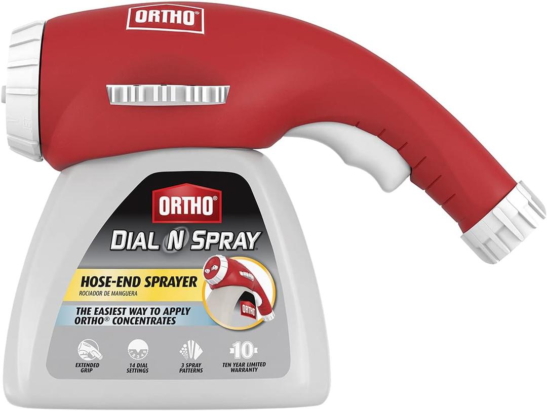 Ortho Dial N Spray Hose-End Sprayer - For Liquid Weed Killer, Insect Killer and Fungicide, Hose Fertilizer Sprayer with 14 Dilution Settings