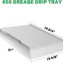 Stainless Steel Drip Pan Heat Baffle Replacement for Traeger Ironwood 650 Series, Drip Tray Compatible with Ironwood 650 Grill/Traeger KIT0438 Pellet Smoker Grills Parts/Drip Tray Liners BAC506
