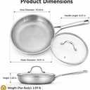 Titanium Frying Pan with Lid, 10.25" No Coating Skillet
