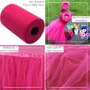 Fuchsia Tulle Fabric Rolls 6 Inch by 200 Yards (600 feet) Fabric Spool Tulle Ribbon for DIY Halloween Tutu Bow Baby Shower Birthday Party Wedding Decorations Craft Supplies