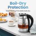 Chefman Electric Kettle with Temperature Control, 5 Presets LED Indicator Lights, Removable Tea Infuser, Glass Tea Kettle & Hot Water Boiler, 360 Swivel Base, BPA Free, Stainless Steel, 1.8 Liters