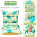 Hoteam 6 Set Patio Chair Cushions Outdoor 20 x 40 Inch High Chair Patio Cushion for Outdoor Furniture Waterproof Seat Rocking Indoor Thickened Pad(Palm Style,Fresh Color)