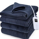 Sunbeam Electric Royal Luxe Microplush Heated Blanket, 12 Heat Settings, 12-Hour Auto Shut-Off, Fast Heating, Warm and Cozy, Navy Blue,Queen (84" x 90")