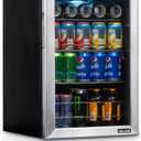 NewAir 90 Can Beverage Refrigerator | 17 Freestanding Small Mini Fridge for Bedroom, Home Bar or Office | Quiet Compressor Cooling & Adjustable Shelves | Stainless Steel