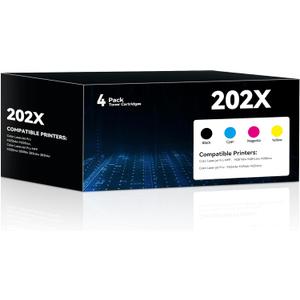202X Toner Cartridges 4 Pack Replacement for Color Laser Jet Pro MFP M281fdw M281cdw M280nw, Pro M254dw M254dn M254nw Printers Compatible for HP 202X 202A Toner Cartridges (Black,Cyan,Magenta,Yellow)