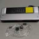 Bonsenkitchen Vacuum Sealer Machine | Compact Food Sealer for Kitchen Storage & Meal Prep | Multiple Modes | External Vacuum System | 5 Bags, Silver