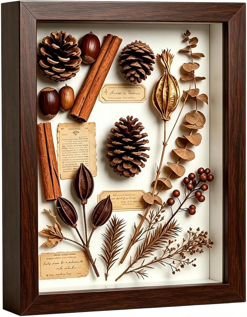 8x10 Shadow Box - Walnut Color Wooden Deep Picture Frame with Shatter-Resistant Panel for Wall Decor | 3D Display Case for Military Medals,Flowers,Photos and Crafts | Easy to Open & Ready to Hang Gift