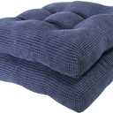 Arlee Chair Cushions for Dining Chairs, Set of 2 - Memory Foam Chair Pads, Non-Skid Backing - Durable Thick Seat Cushions for Kitchen, Office, Patio, 15.5" L x 15.5" W - Marjorie Blue