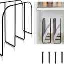 WANGDEFA 2 Pack Base Cabinet Tray Dividers 11.8 * 9 * 3inch Baking Sheet Organizer Rack Cookie Sheet Organizer Narrow U-shaped Wire Tray Divider Steel Cookware Holder with 3 Slots for Narrow cabinet