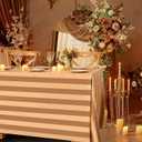 SoarDream Yellow Brown Striped Thankgiving Tablecloth: 57120 Inch Fall Polyester Waterproof Table Coverh Rectangle Table Cloth - Haliday New Year Banquet Themed Farmhouse Decoration