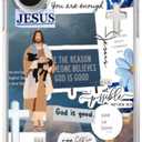 Blue Christian Aesthetic Phone Case Compatible with iPhone 17, Jesus Lamb God Phone Cover for iPhone 17
