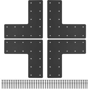 4 Pack 13.2x13.2'' L Post Brackets,L Flat Mending Plate,L Post to Beam Bracket, L Pergola Bracket,L Shape Strap Plate Fit 6x6,6x8 Wood for Repair House,Truss framing,Pergola