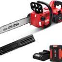DCK 58V Cordless Chainsaw 16 Inch, Brushless Electric Chain Saw with 4.0Ah Battery & 5A Charger, Oregon Bar, Mechanical Brake & LED Light for Tree Trimming & Wood Cutting (KDCS58161BDM)