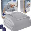 Thermee Micro Flannel Heated Blanket King Size - 10 Settings, Rapid Heating, Luxuriously Soft - Slate Grey
