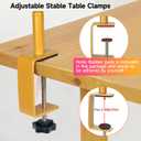 Over The Table Rod Stand with Clamps Adjustable 47"-98" Length 30"-43" Height Gold Table Arch Stand Hanging for Decoration Flowers Display Wedding Birthday Party Halloween Christmas