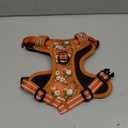 Timos Dog Harness, No Pull Dogs Harness 3 Snap Buckles Adjustable Reflective No Choke Pet Vest for Small Dog with Soft Padded Control Training Handle for Outdoor Training, Flower Orange, S (Small (Pack of 1))