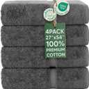 Chakir Turkish Linens | Hotel & Spa Quality 100% Cotton Premium Turkish Towels | Soft & Absorbent (4-Piece Bath Towels, Dark Gray)