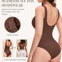 BRABIC Backless Shapewear Bodysuits for Women Tummy Control Shapewear Seamless Faja Body Shaper Suit Waist Trainer(Brown, X-Large) (Brown)
