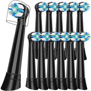12 Pcs IO Replacement Heads Compatible with Oral B iO 2/3/4/5/6/7/8/9/10/Deep Clean Electric Toothbrush, Brush Heads Compatible with IO for Teeth Clean (Black)