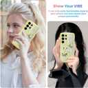 UEEBAI Wave Butterfly Case for Samsung Galaxy S25 Ultra 5G Case, Pretty Bling Star Butterfly for Women Cute Shiny Glitter Phone Cover for Girls Bling Clear Cover Curly Shockproof Girly Shell -Yellow