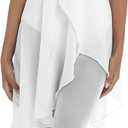 Ballet Wrap Skirt Chiffon Pull-on Elastic Waist Dance Skirt for Women Girls Ballet Dancewear (X-Large, White)