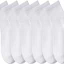 MAGIARTE Womens Mini Crew Ankle Socks Athletic Casual Cotton Socks for Women (White, L)