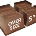 4 Pack Bed Risers 5 inch Heavy Duty Dark Brown, Oversized Furniture Risers, Bed Lifts Risers for Table, Sofa, Dorm Twin XL, Couch, Desk, Bed Frame Risers Supports Up to 6,500 Lbs