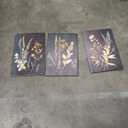 Black Botanical Canvas Wall Art Set of 3 Vintage Floral Art Moody Flower Wall Decor Dark Academia Poster Painting Prints Pictures for Bedroom Living Room 16x24 Inch Framed