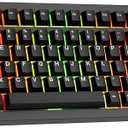 TECWARE Spectre 75 Mechanical Gaming Keyboard | Customizable LCD Screen Display & Knob | Tri-Mode Wireless Bluetooth 2.4GHz | Gasket Mount Hot Swappable | Black Candy Red Linear Switches