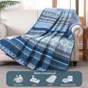 WONGS BEDDING Boho Quilt Set King Size, Navy Blue Bohemian 3 Pieces Quilt Sets, Lightweight Microfiber Bedspread Coverlet Bedding Set for All Season (104"x90")