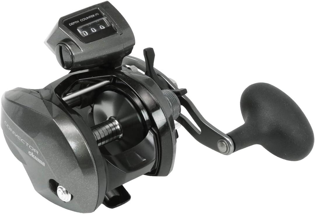 Okuma Convector Low Profile Line Counter Graphite Frame Trolling Reel (One Size)