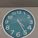 12 Inch Modern Wall Clock Silent Non-Ticking Battery Operated 3D Numbers Bright Color Dial Face Wall Clock for Home/Office Decor, Cyan
